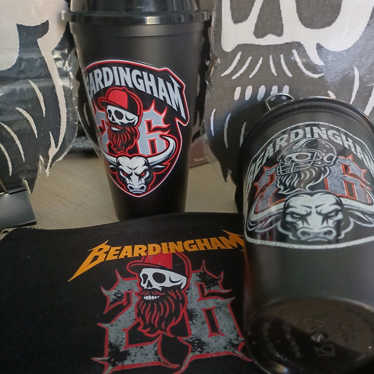 Travel Coffee Cups  & Beardy Treasure Zippy Bag