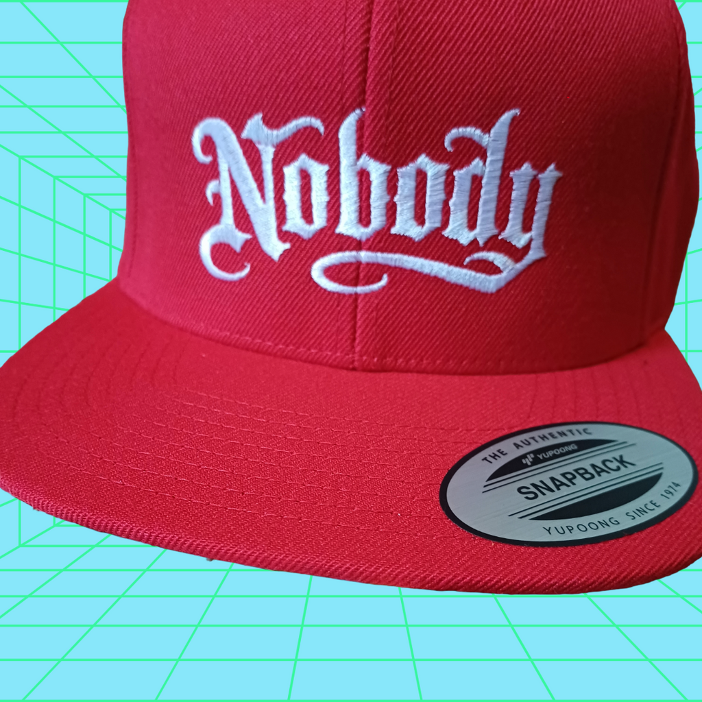 Nobody Red Snapback - White