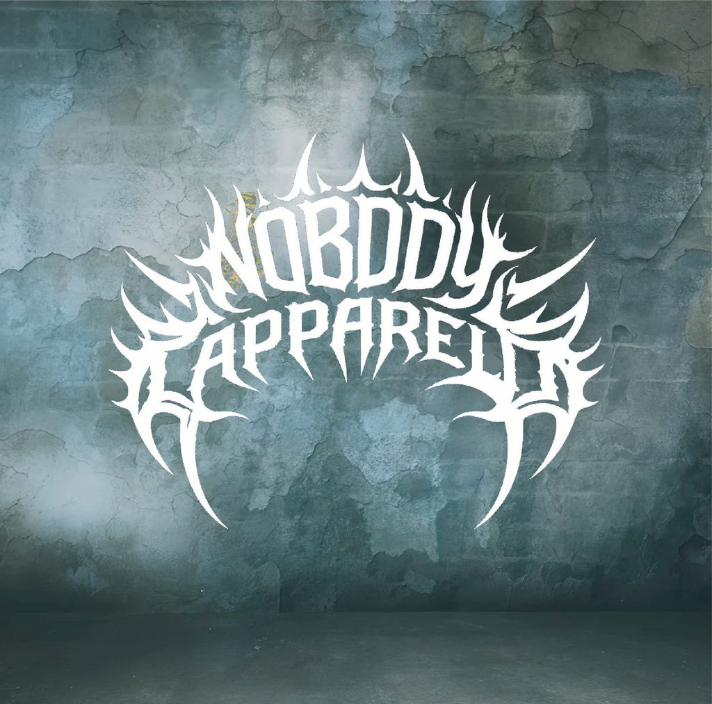 White stylized text logo on a textured teal background